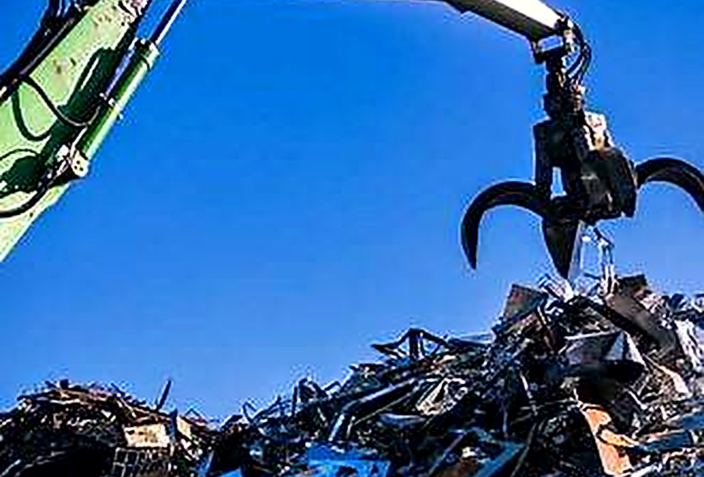 Scrap metal handler at a recycling yard